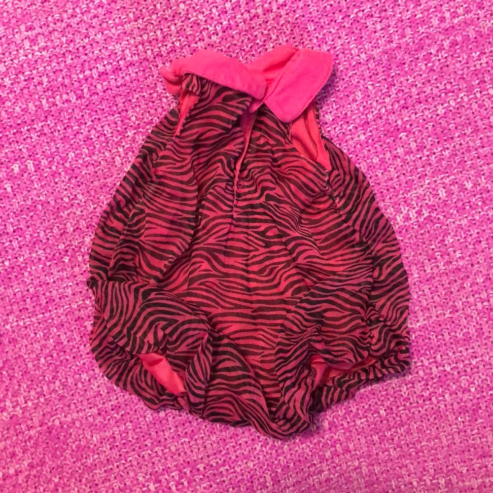 Baby essentials pink zebra stripes summer romper